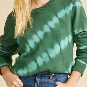 Veronica Beard Nikasha Green Tie Dye Cotton Pullover Sweater Medium
